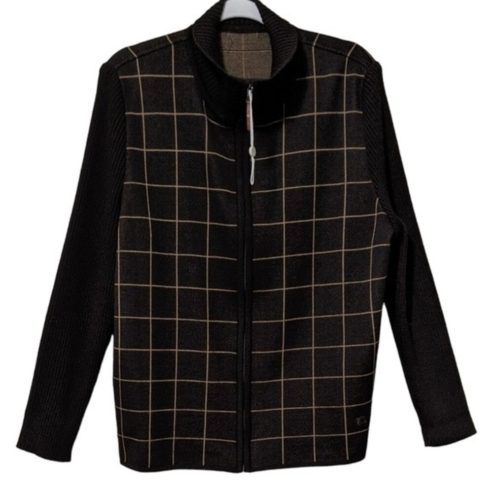 Burberry vintage wool blend zipper front men's cardigan (measurements in photos)